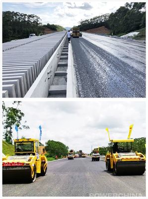 水電四局:中開(kāi)高速公路路面項(xiàng)目瀝青下面層試驗(yàn)段鋪筑完成